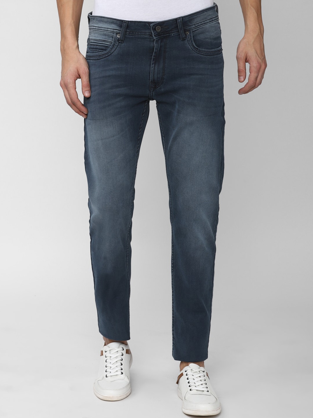 

Peter England Casuals Men Navy Blue Skinny Fit Heavy Fade Jeans
