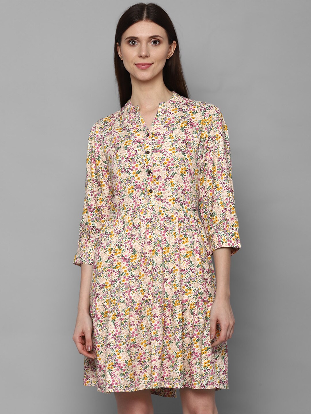 

Allen Solly Woman Off White & Pink Floral Dress