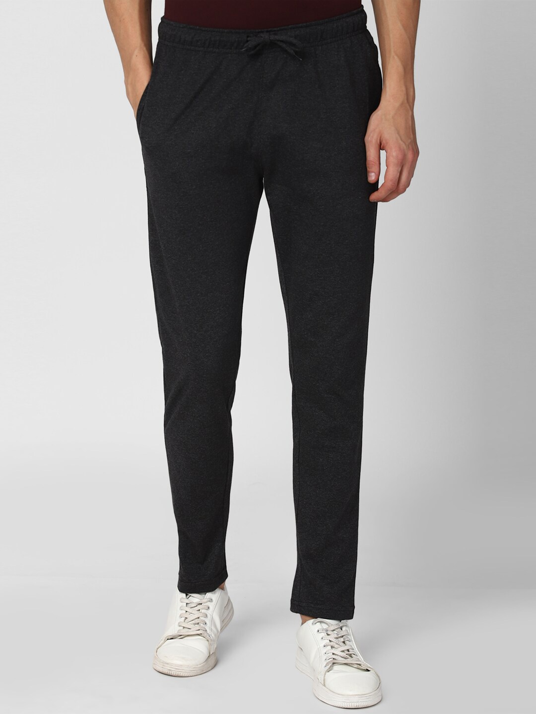 

Peter England Men Black Solid Track Pants