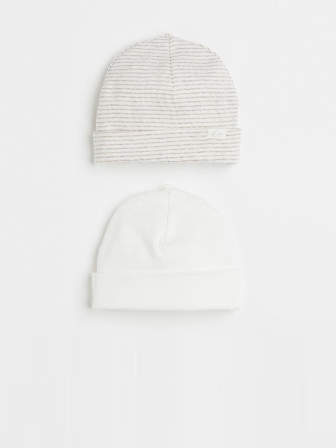 

H&M Girls 2-Pack Cotton Hats, White