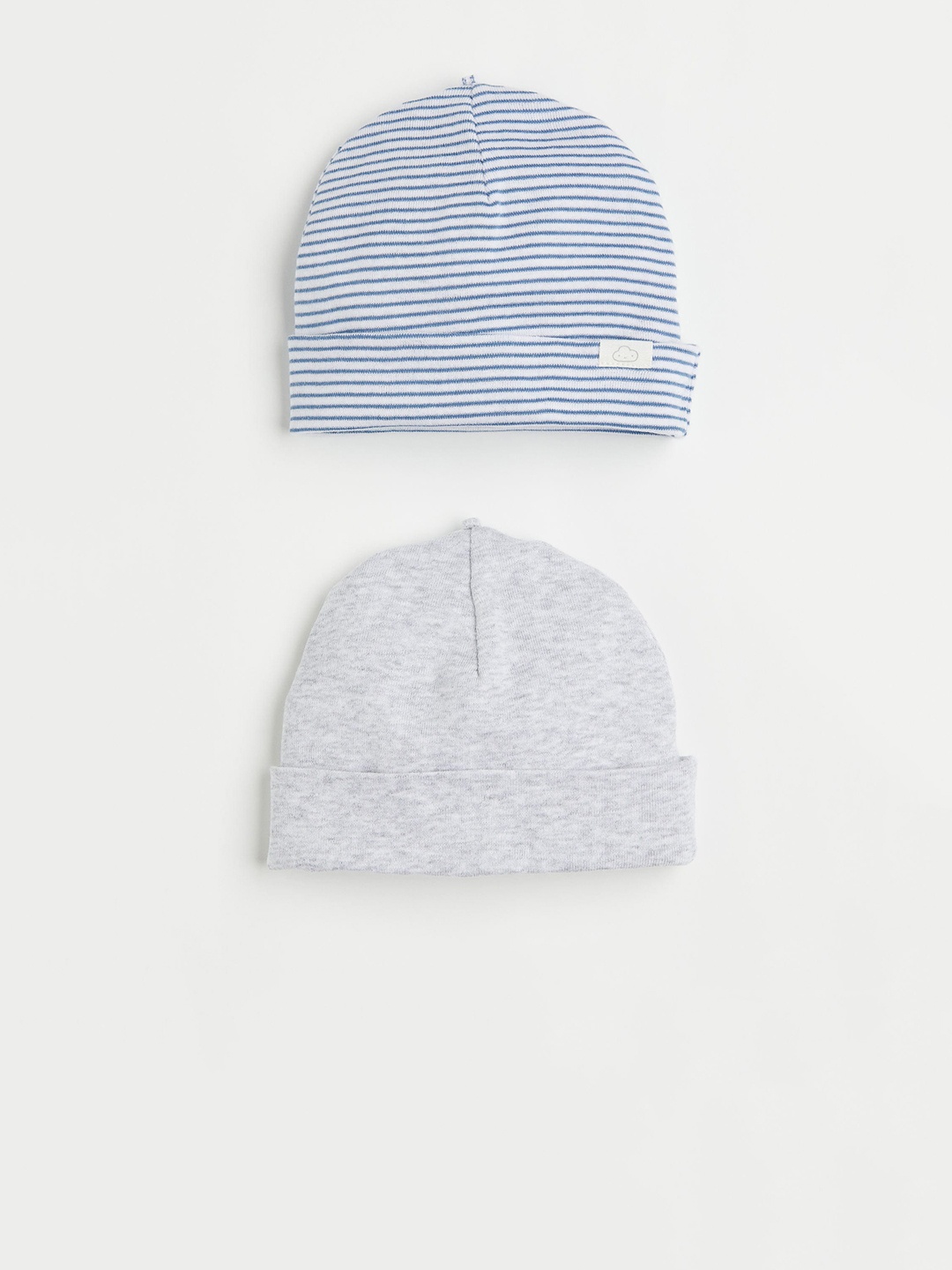 

H&M Infant Girls Grey & Blue 2-Pack Cotton Hats