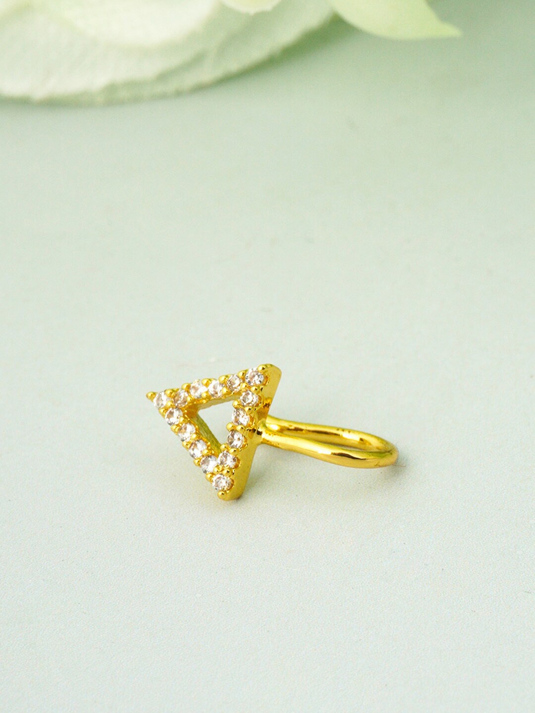 

Ferosh Gold-Toned Crystal Studded Nosepin