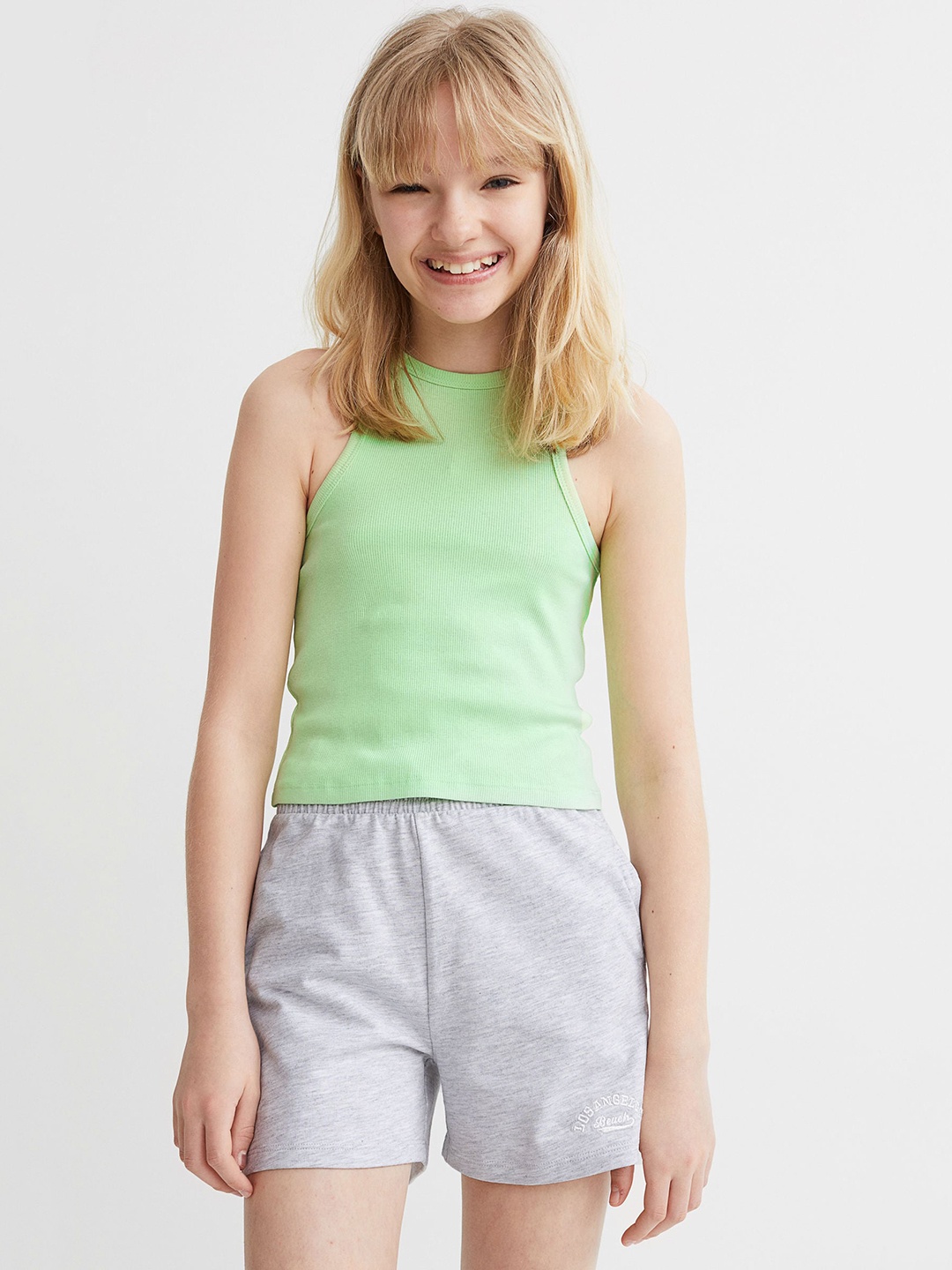 

H&M Girls 2-Piece Cotton Jersey Set, Green