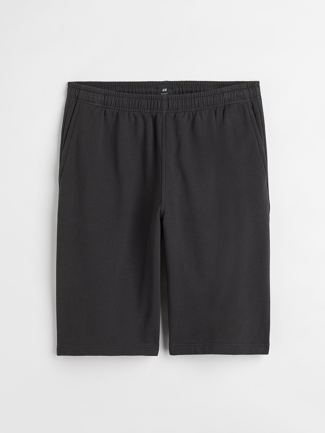 

H&M Men Black Solid Relaxed Fit Cotton Sweatshorts