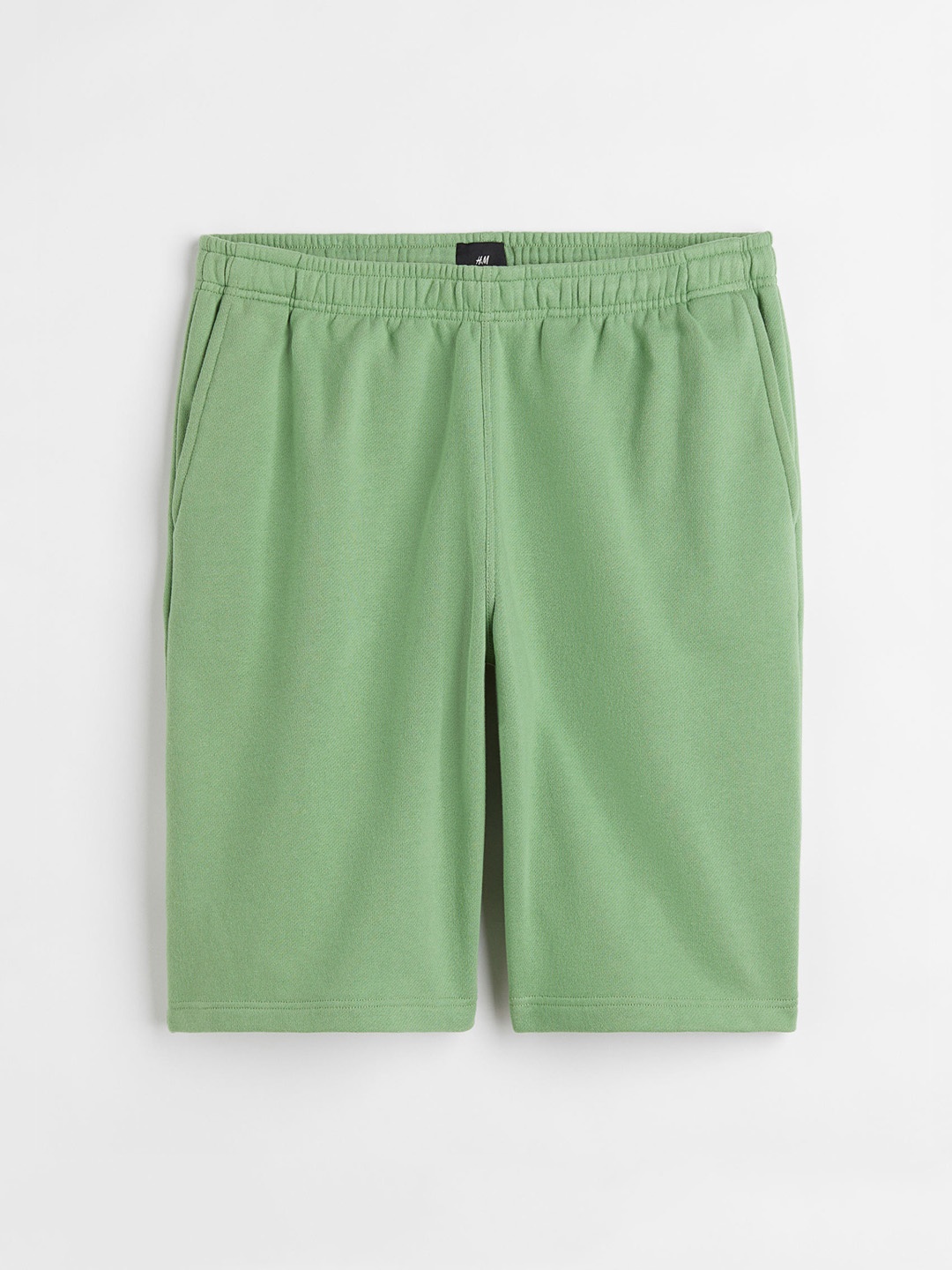 

H&M Men Green Solid Relaxed Fit Cotton Sweatshorts