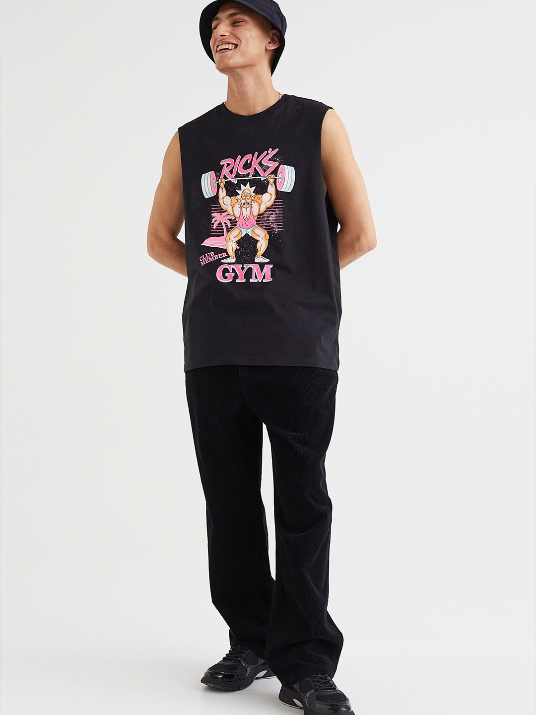 

H&M Printed Vest Top, Black