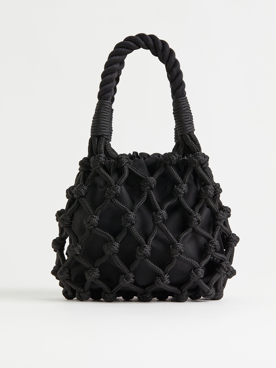 

H&M Women Black Small String Pouch Bag