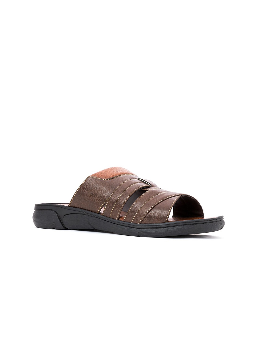 

Khadims Men Black & Brown Comfort Sandals