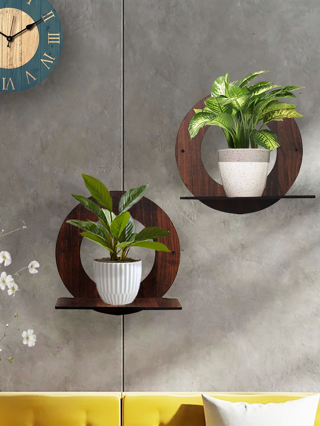 

Homesake Brown Wood Wall Planters