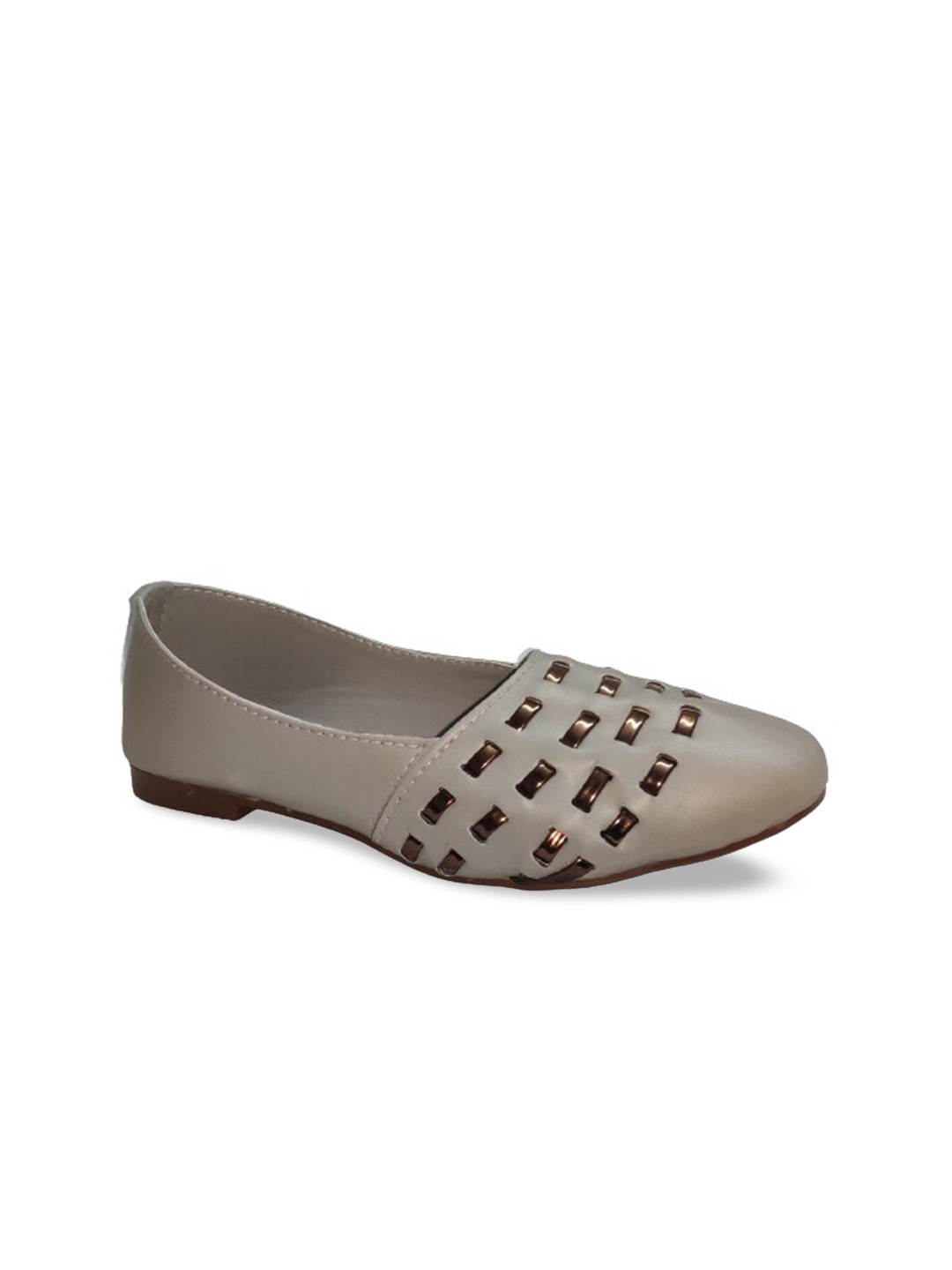 

WOMENS BERRY Women Grey Textured Ballerinas Flats
