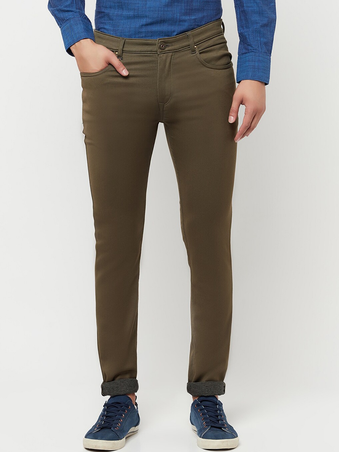 

Crimsoune Club Men Olive Green Urban Slim Fit Stretchable Jeans
