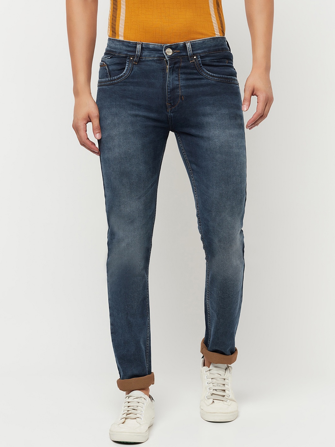 

Crimsoune Club Men Blue Urban Slim Fit Heavy Fade Stretchable Jeans