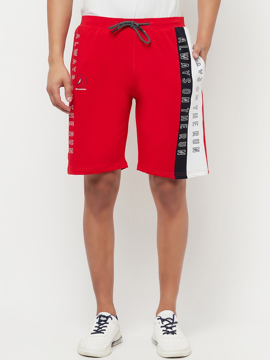 

Crimsoune Club Men Red Typography Printed Slim Fit Training or Gym Shorts