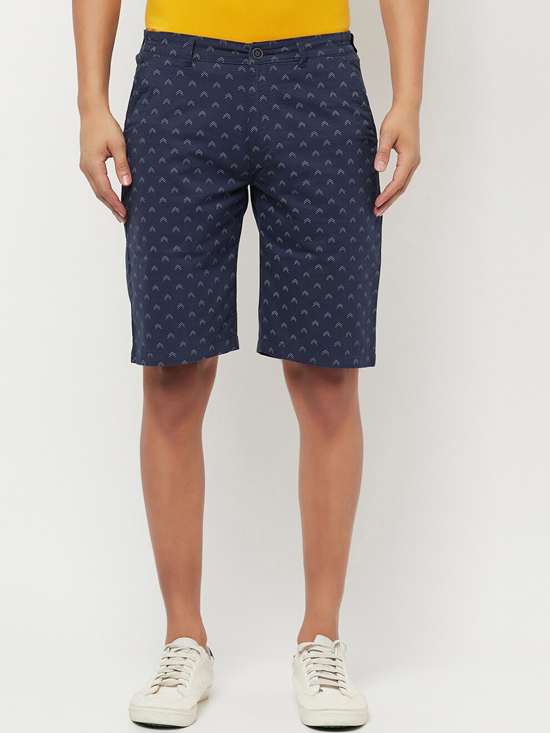 

Crimsoune Club Men Navy Blue Conversational Printed Slim Fit Shorts