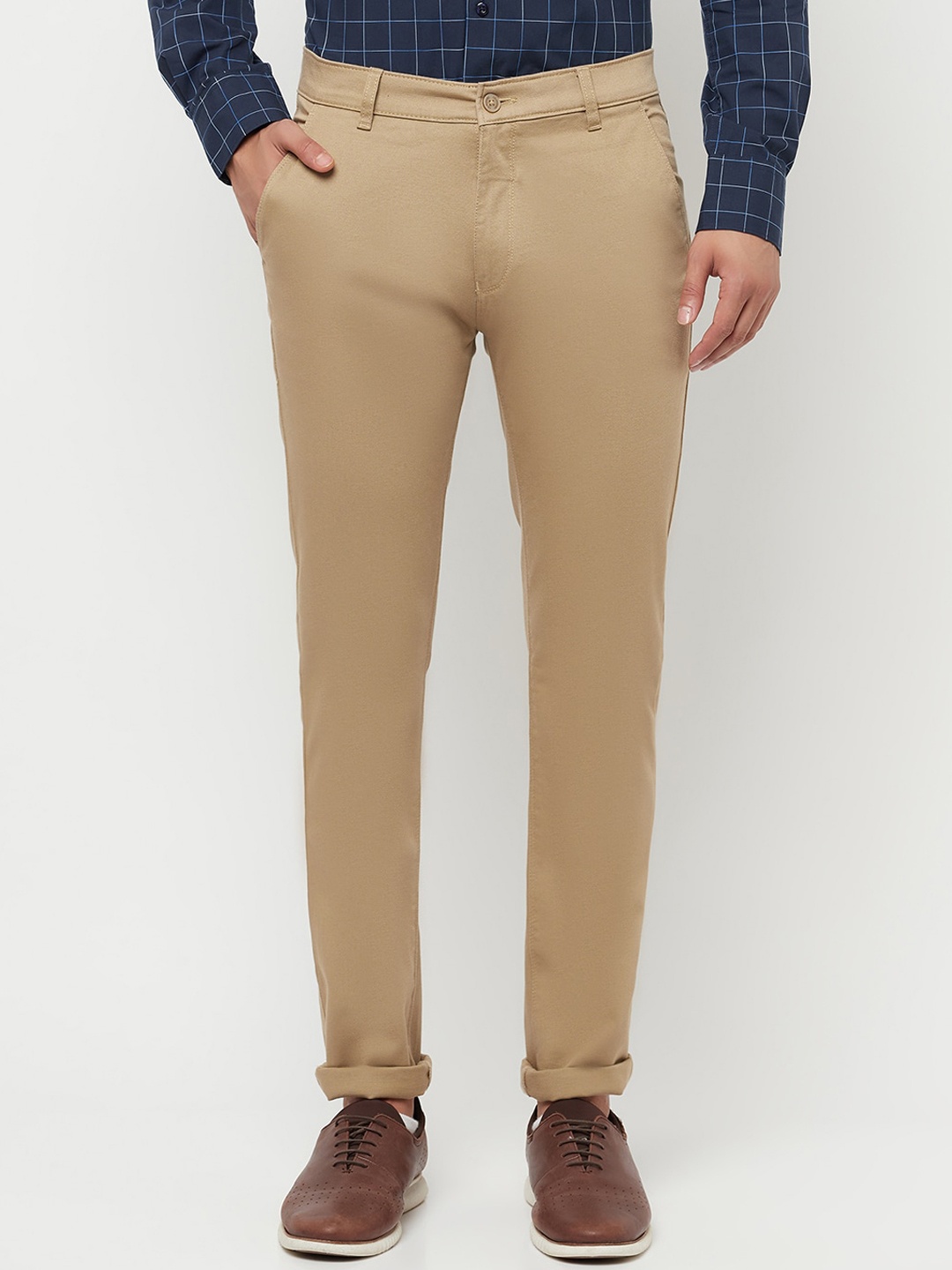 

Crimsoune Club Men Beige Urban Slim Fit Trousers