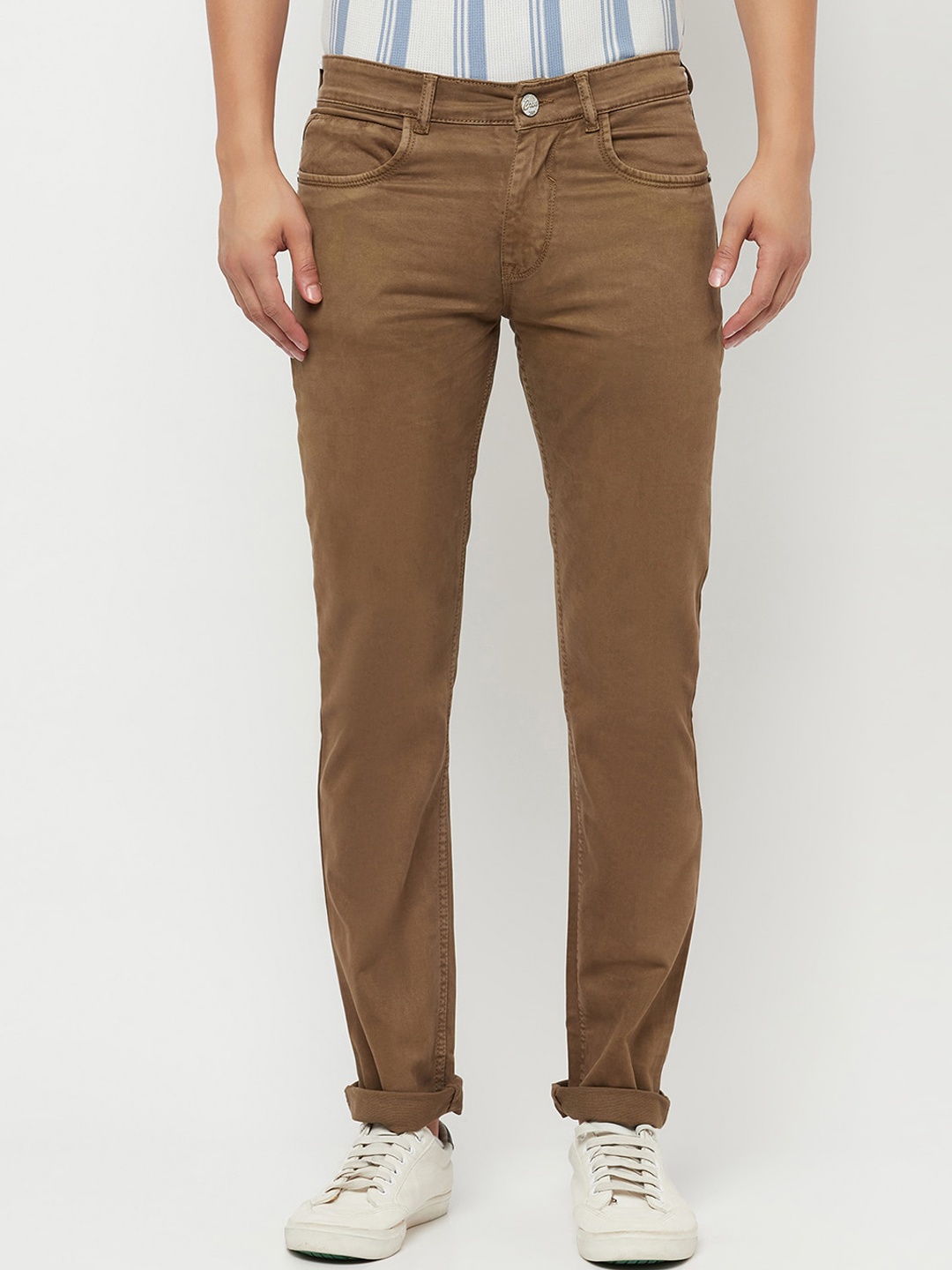 

Crimsoune Club Men Beige Urban Slim Fit Trousers