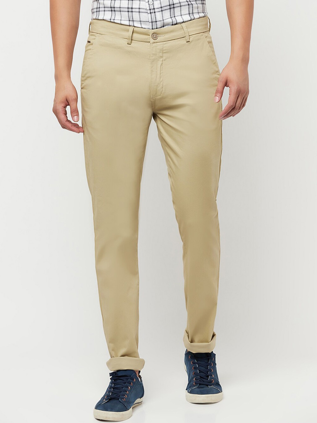 

Crimsoune Club Men Beige Urban Slim Fit Trousers