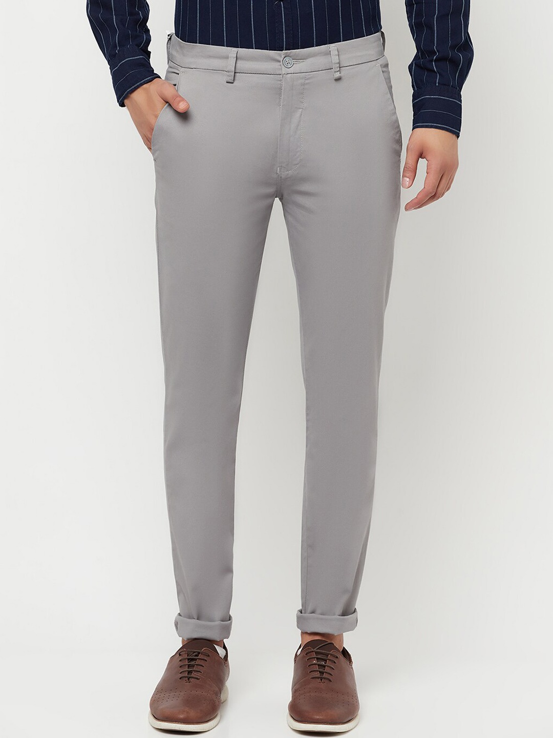 

Crimsoune Club Men Grey Urban Slim Fit Trousers