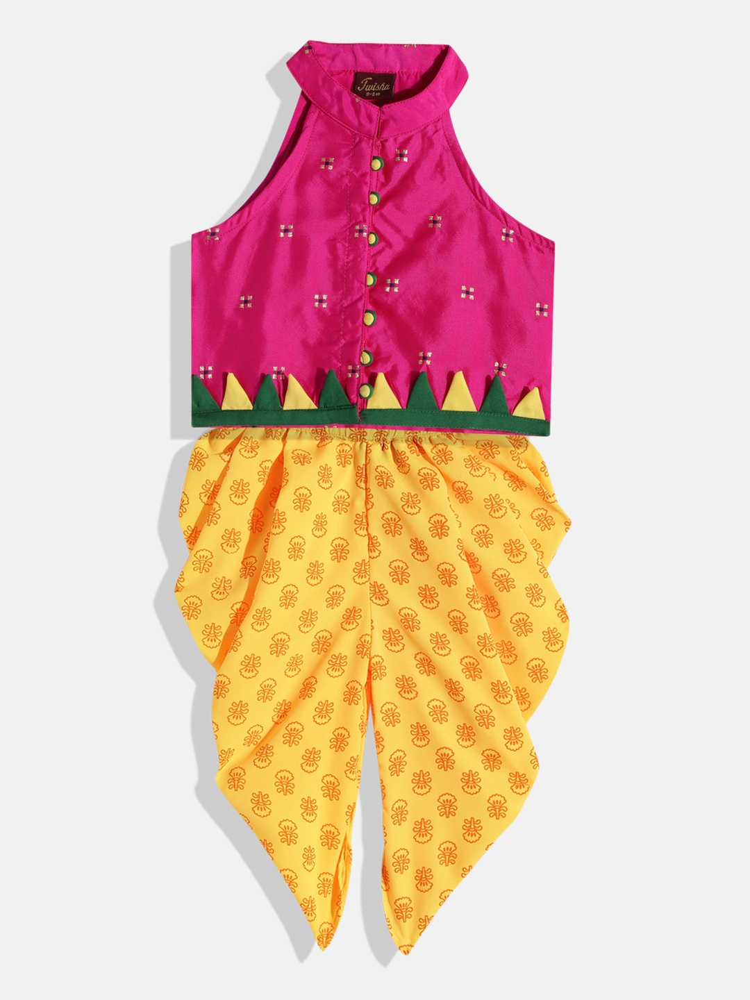 

Twisha Girls Pink & Yellow Top with Dhoti Pants