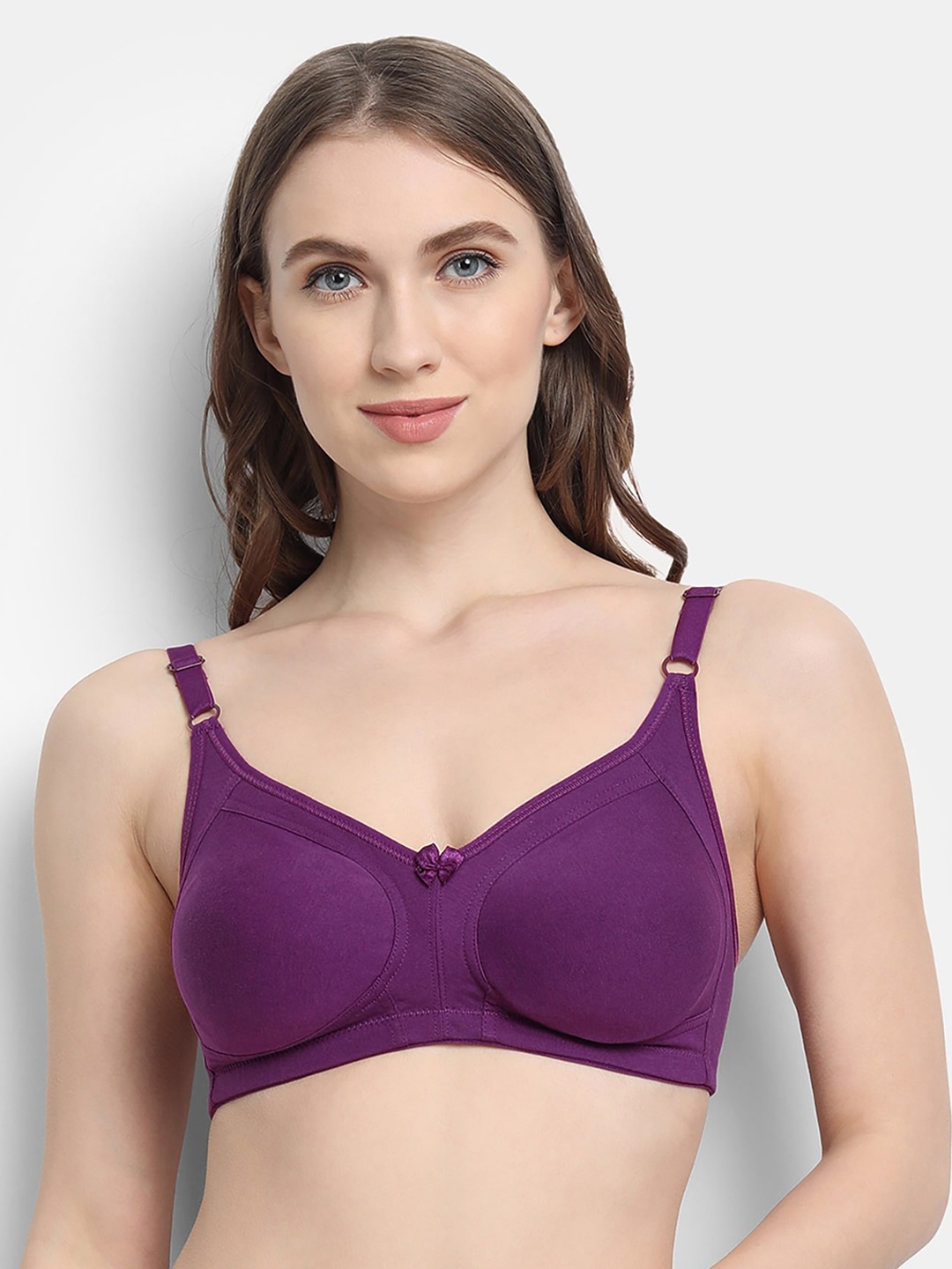 

VStar Women Purple Seamless Medium Support Full Coverage Double Layered Moulded Cups Bra