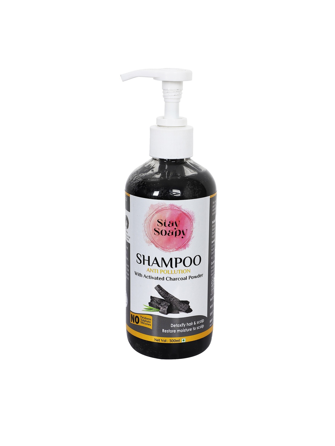 

Stay Soapy Anti Pollution Shampoo with Activated Charcoal Powder - 300 ml, Black