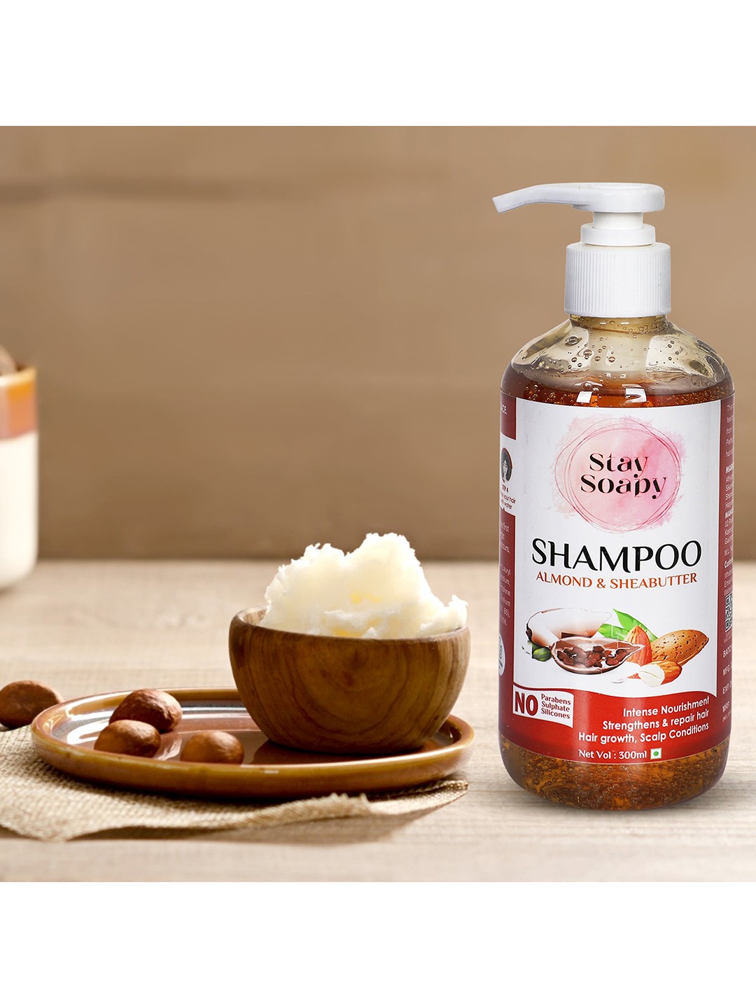 

Stay Soapy Almond & Shea Butter Intense Nourishment Shampoo - 300 ml, Red