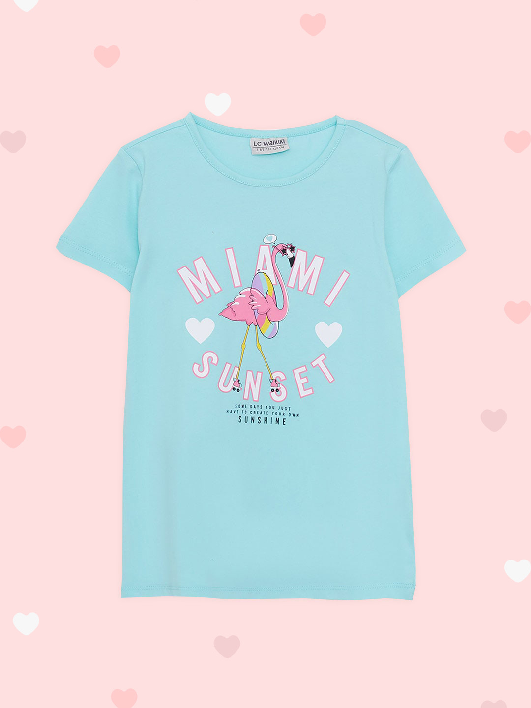 

LC Waikiki Girls Blue Typography Printed T-shirt