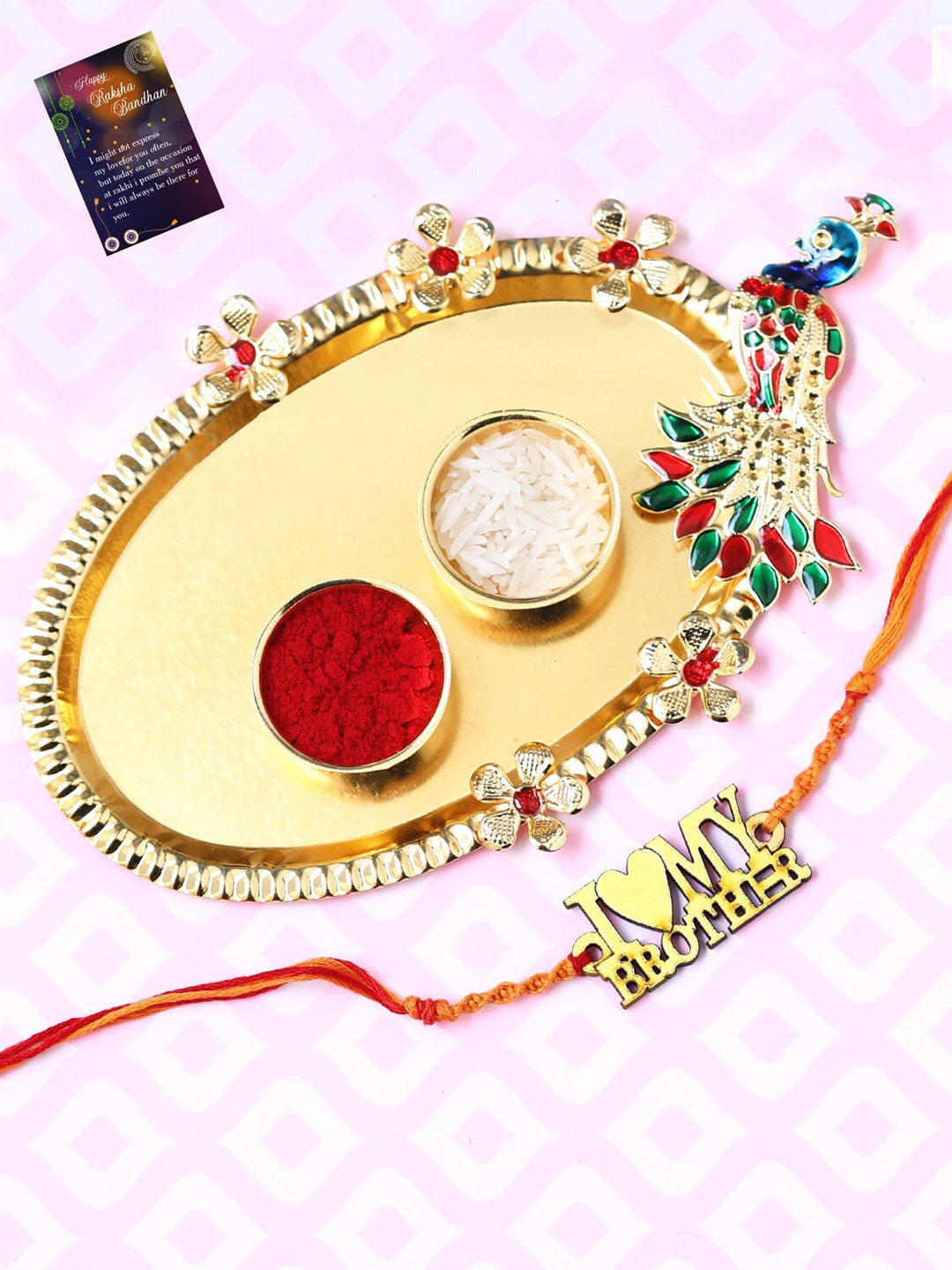 

Silver Shine Multicoloured Rakhi Gift set, Multi