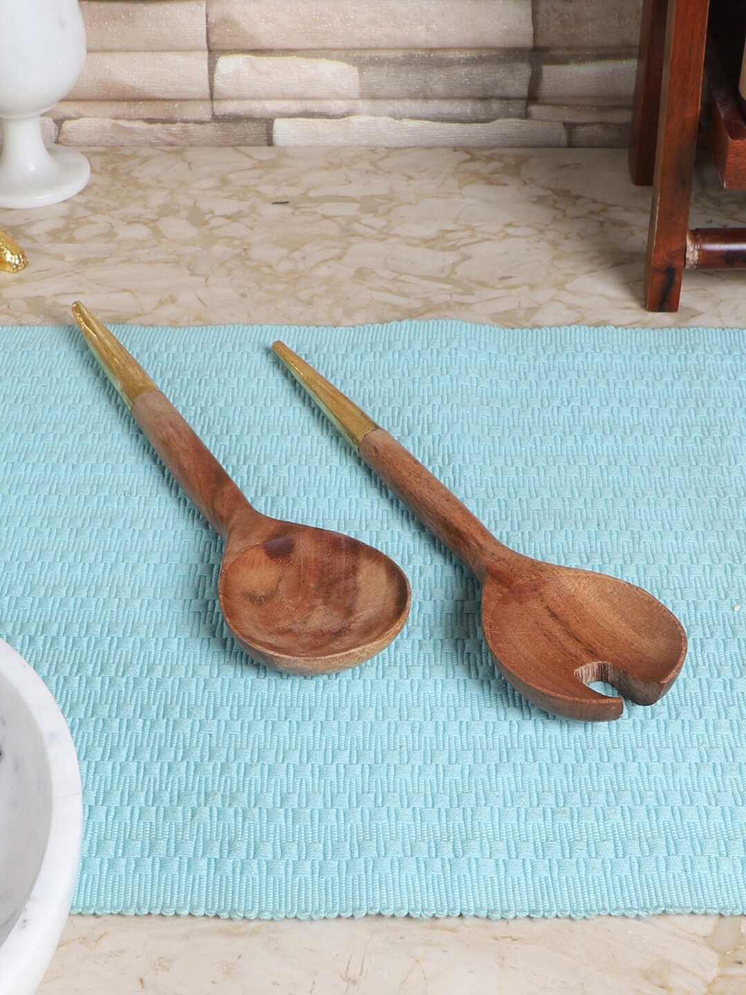 

NikkisPride Set Of 2 Brown Solid Snacks Serveware