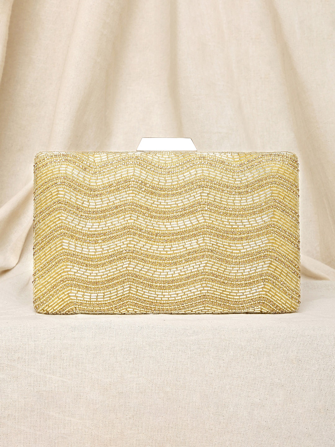 

Peora Women Gold Embellished Box Clutches