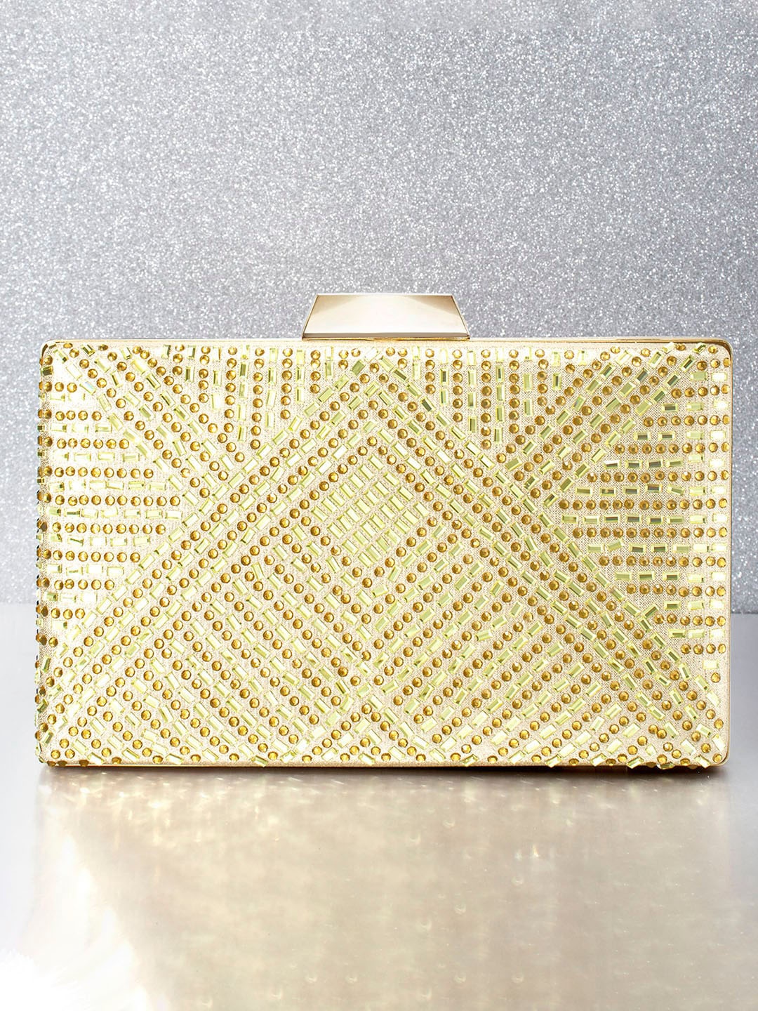 

Peora Gold-Toned Embellished Purse Clutch