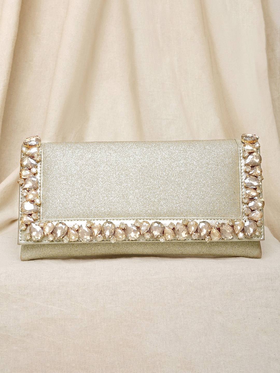 

Peora Gold-Toned Embellished Purse Clutch