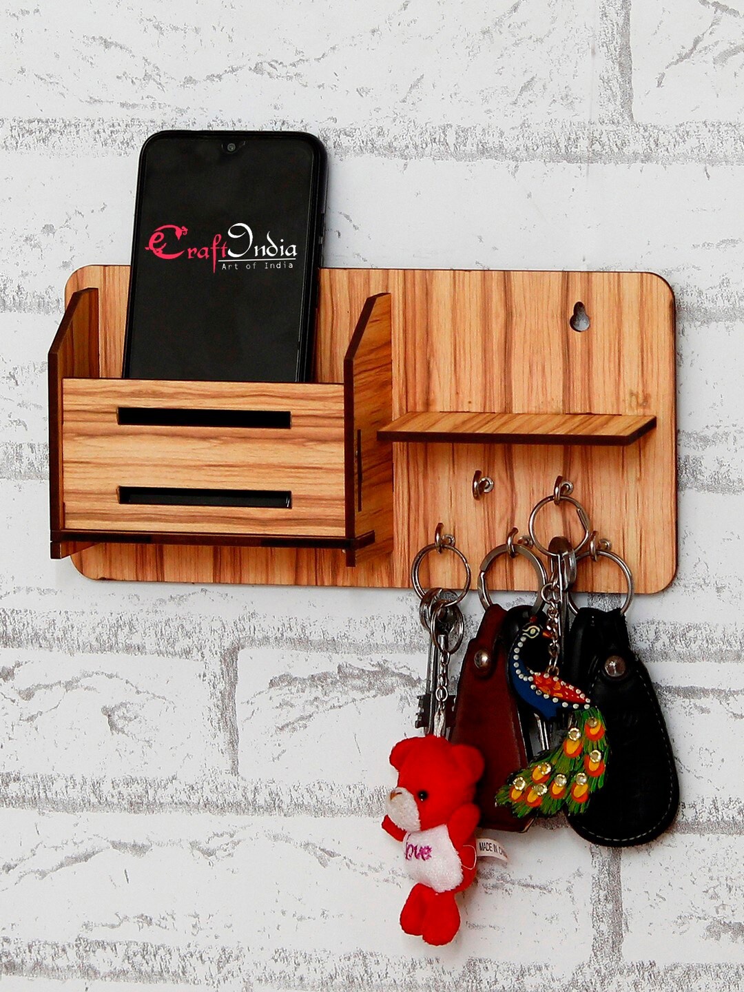 

eCraftIndia Brown Multi-utility Wooden Key Holders
