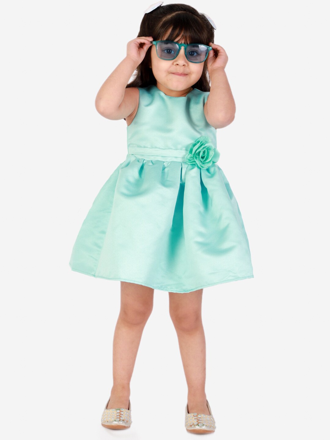

KidsDew Sea Green Fit and Flare Dress