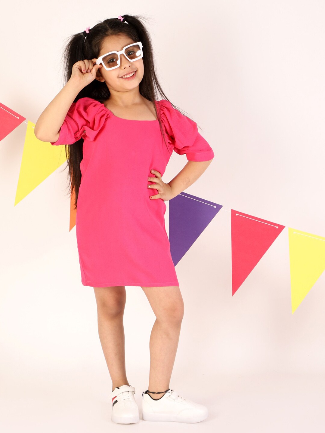 

KidsDew Girls Fuchsia T-shirt Dress