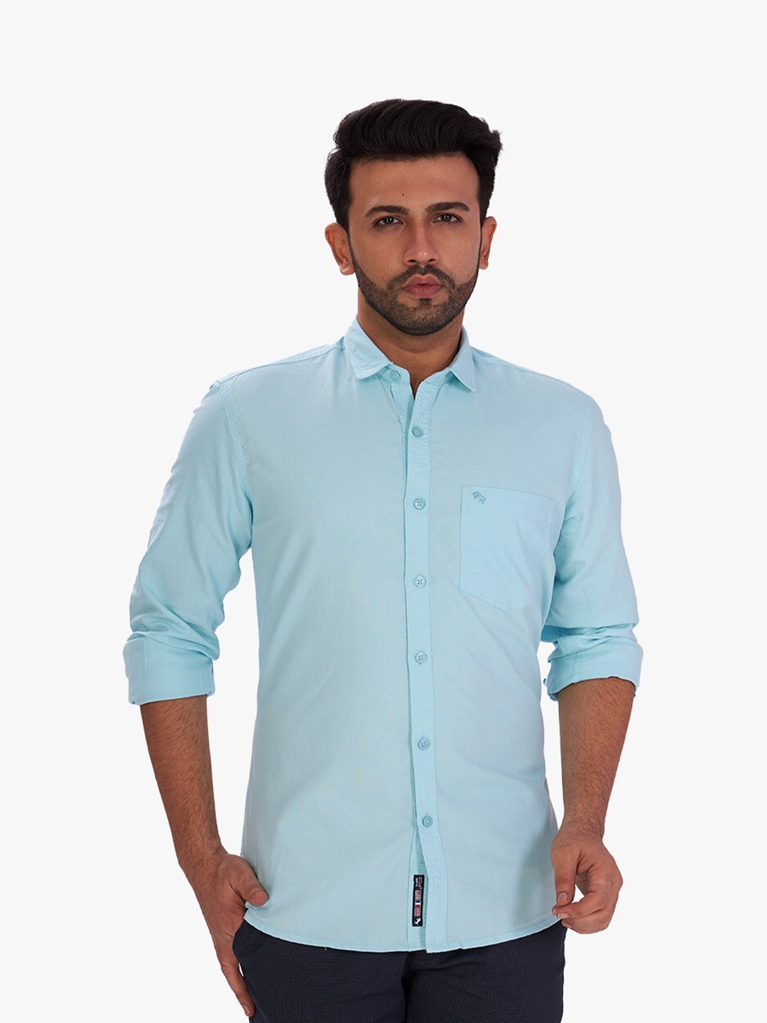 

DCot By Donear Men Blue Comfort Casual Cotton Shirt