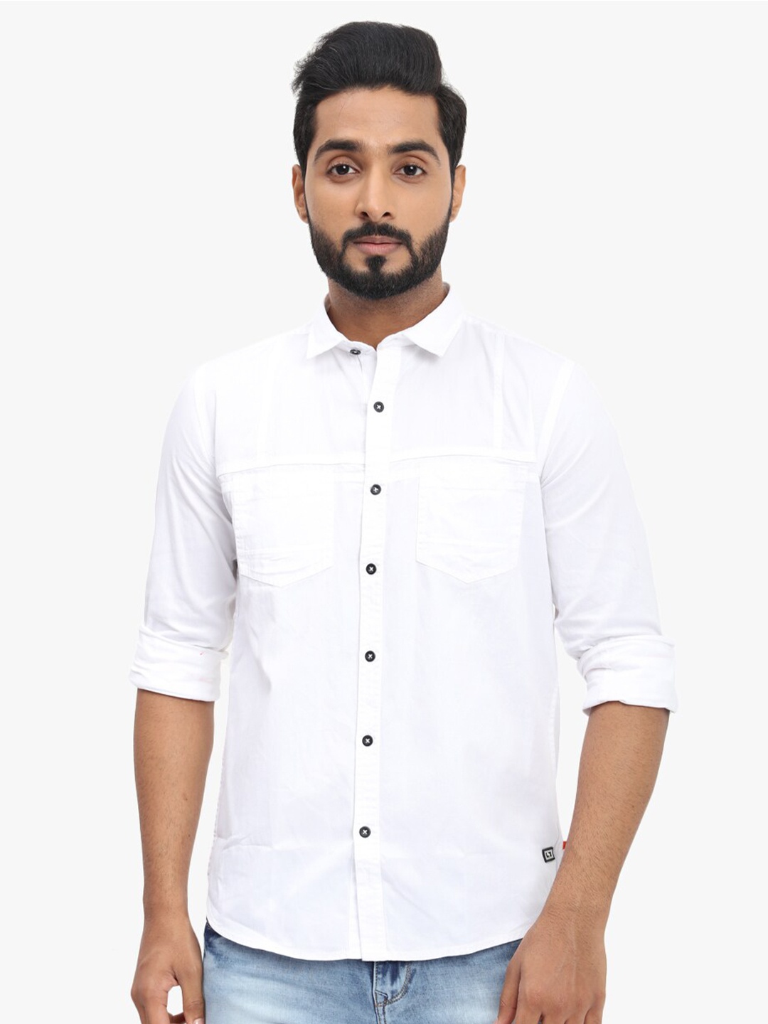 

DCot By Donear Men White Comfort Casual Shirt