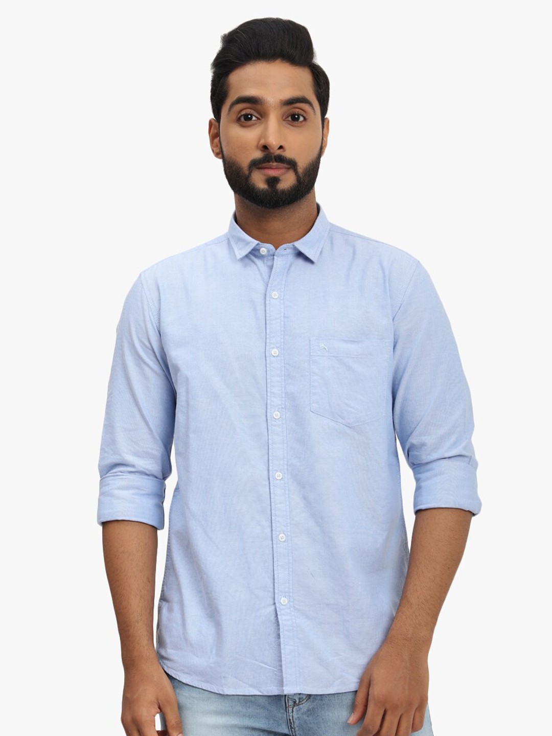 

DCot By Donear Men Blue Comfort Casual Shirt