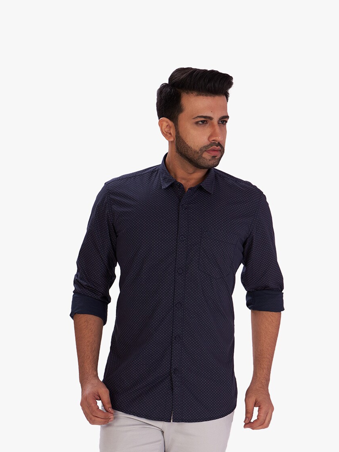 

DCot By Donear Men Blue Comfort Casual Cotton Shirt