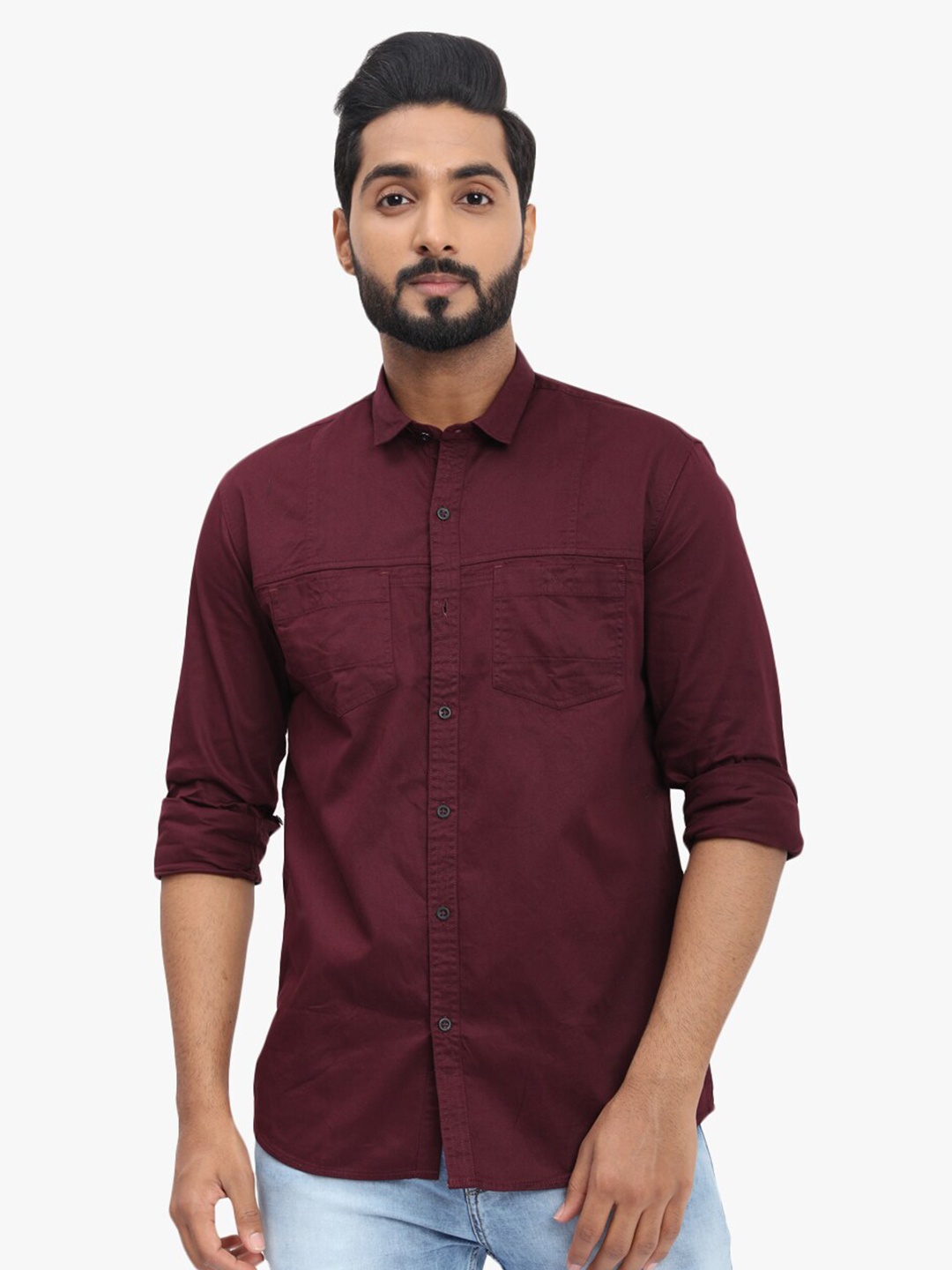 

DCot By Donear Men Brown Comfort Casual Cotton Shirt
