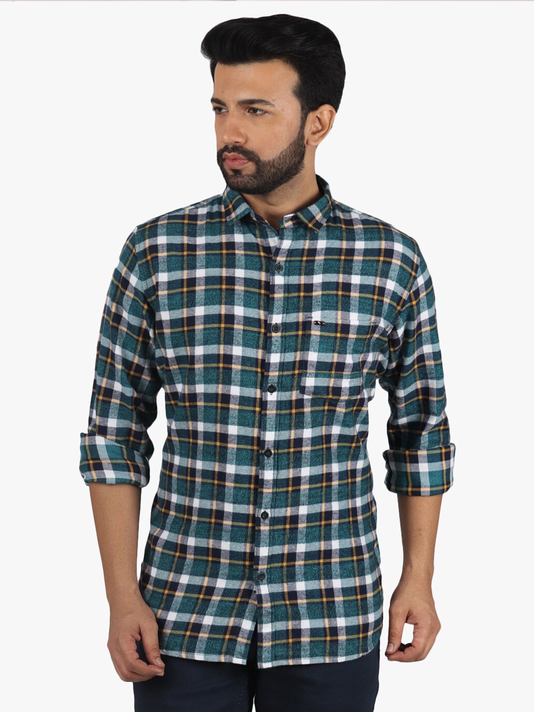 

DCot By Donear Men Multicoloured Comfort Tartan Checks Checked Casual Shirt, Multi