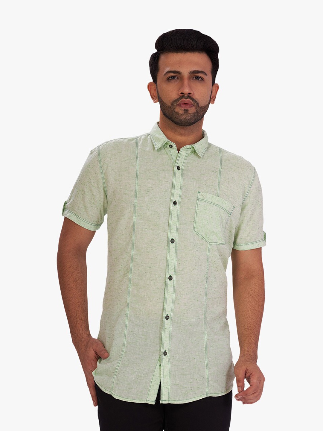 

DCot By Donear Men Green Comfort Casual Shirt