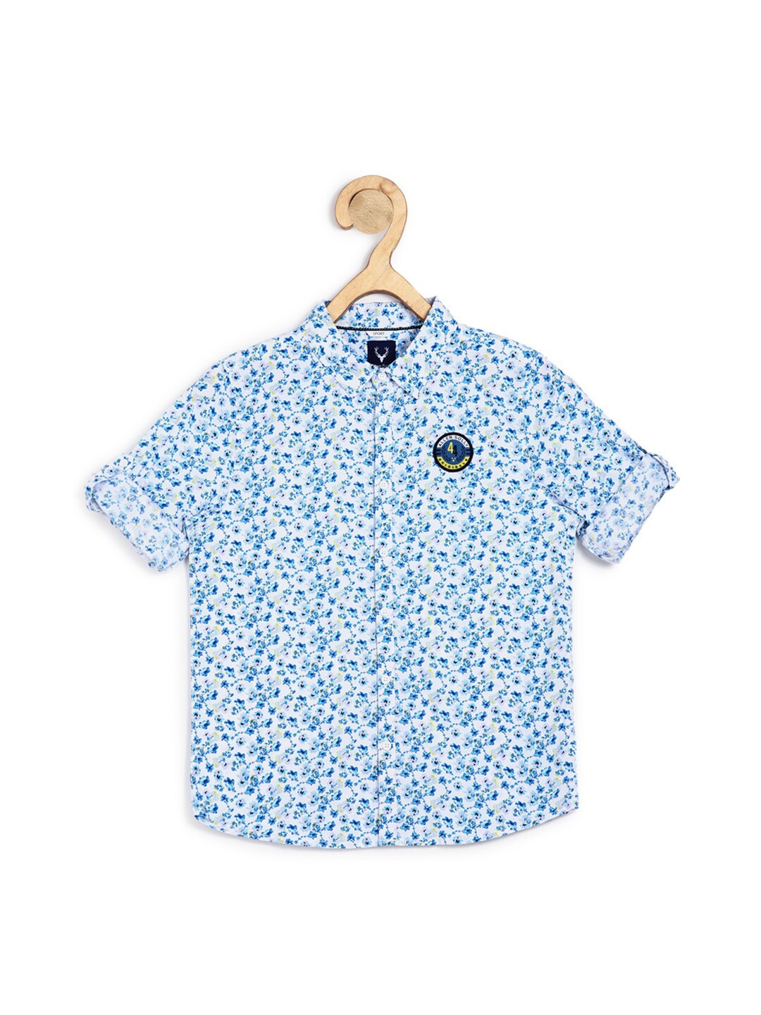 

Allen Solly Junior Boys Blue Slim Fit Floral Printed Casual CottonShirt