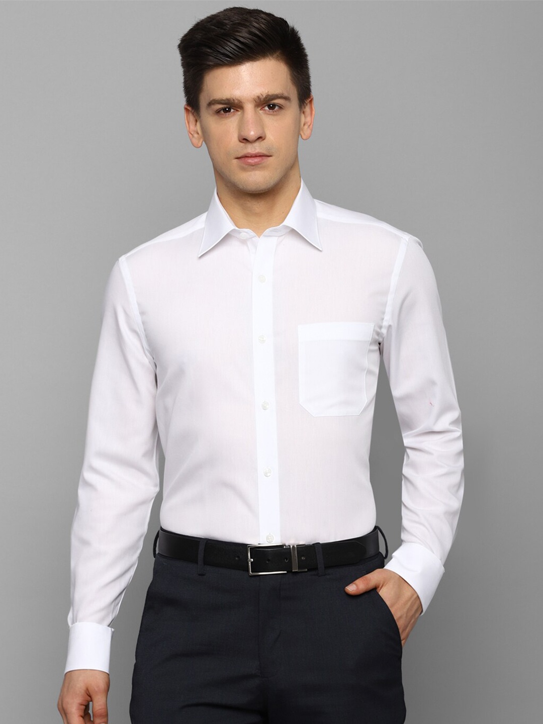 

Louis Philippe Permapress Men White Wrinkle Free Formal Cotton Shirt