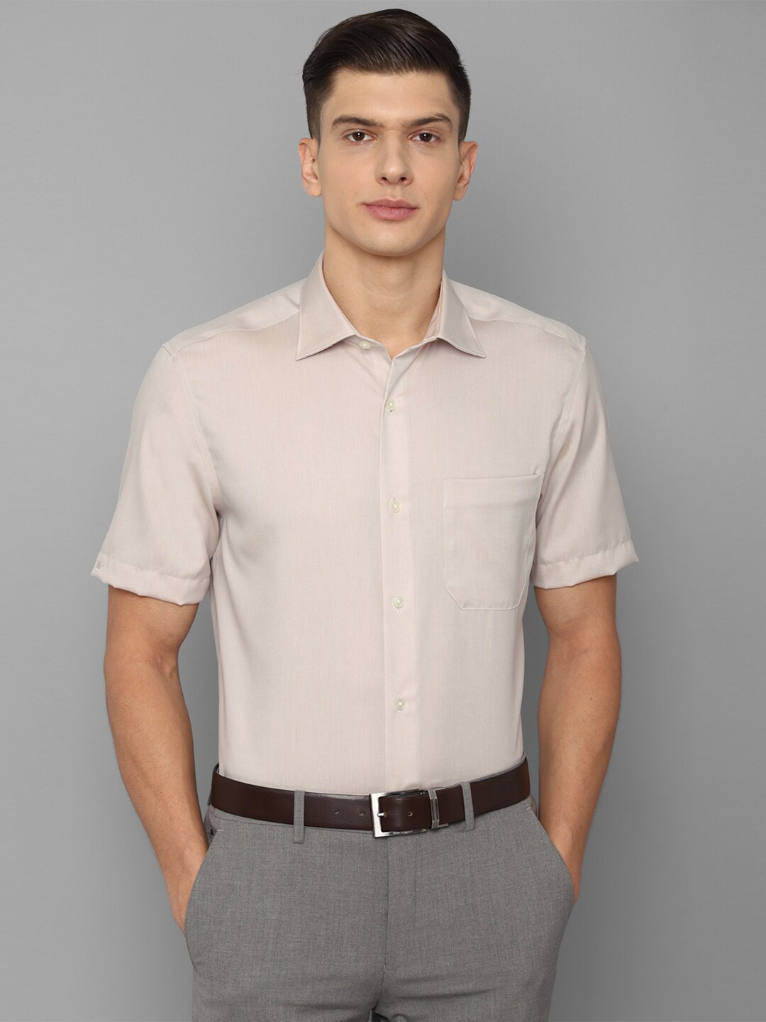 

Louis Philippe Men Beige Formal Cotton Shirt