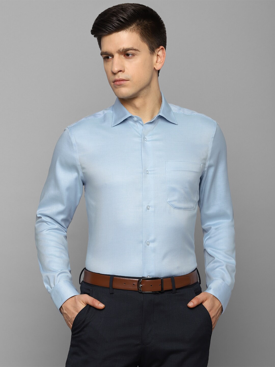

Louis Philippe Men Blue Formal Cotton Shirt