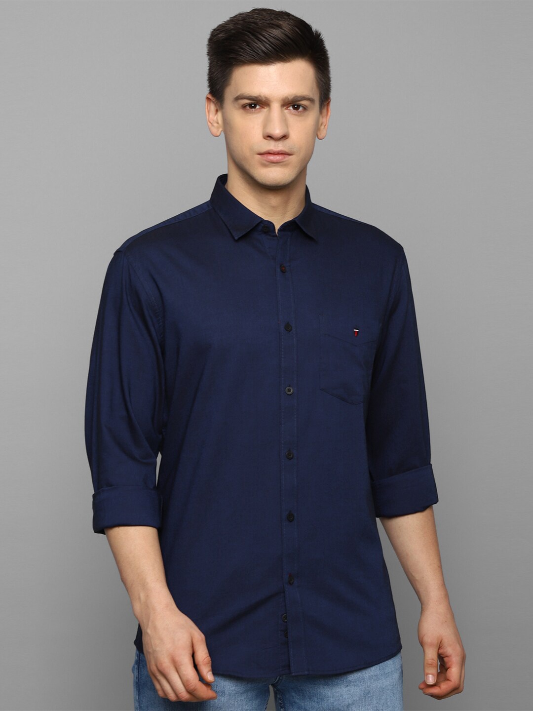 

Louis Philippe Sport Men Navy Blue Slim Fit Cotton Casual Shirt