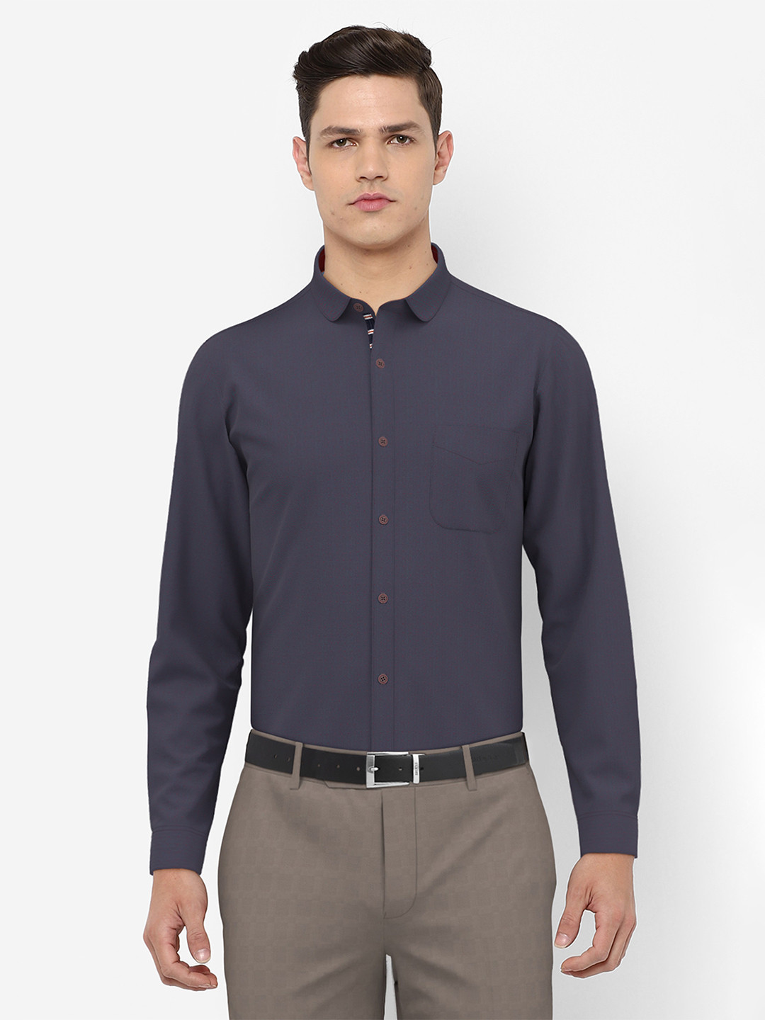 

Peter England Men Navy Blue Slim Fit Formal Shirt