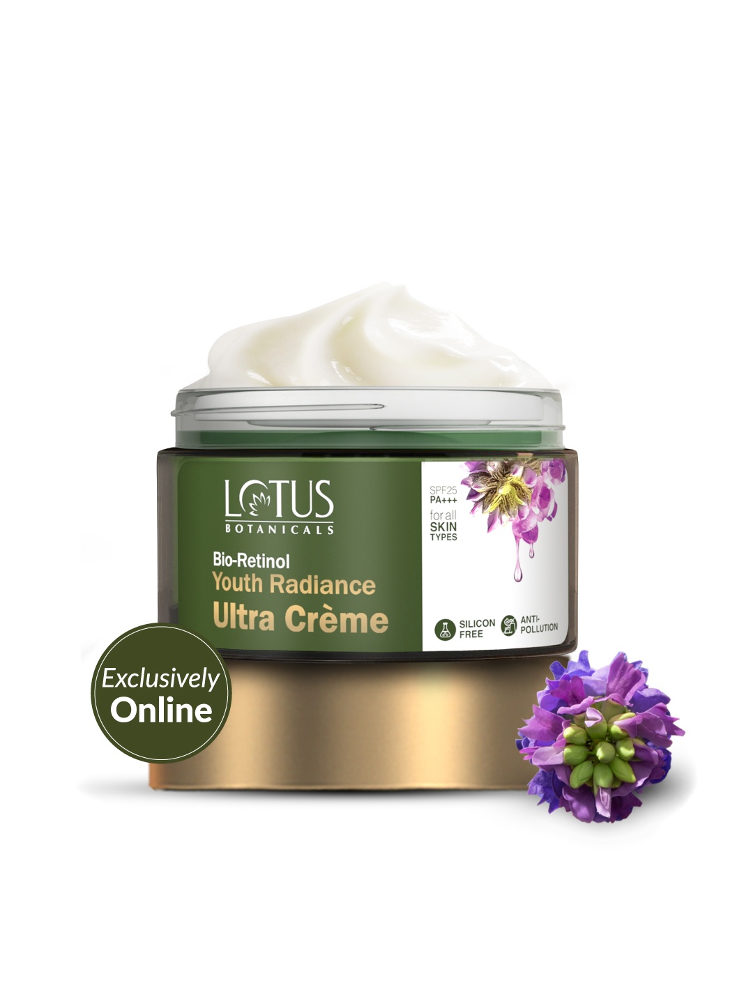 

Lotus Botanicals Bio Retinol Youth Radiance Ultra Creme with SPF 25 PA+++ - 50g, Green