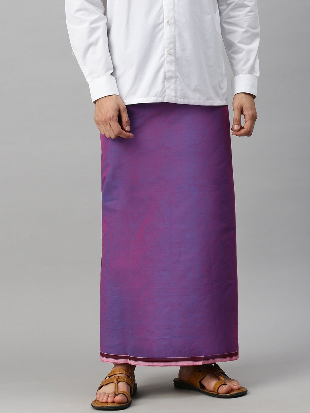 

Ulama Men Purple Solid Pure Cotton Dhotis